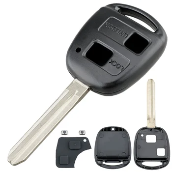 2 кнопки, автомобильный пульт дистанционного управления, чехол для ключей, подходит для Toyota с резиновой накладкой для кнопок TOY43, легкий и износостойкий,