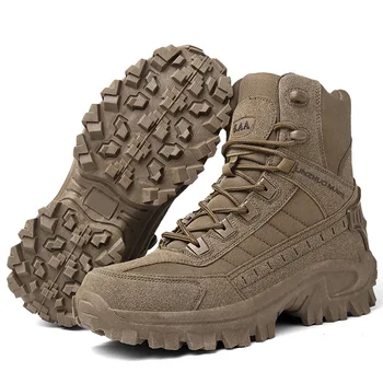 Новые Мужские Тактические Ботинки Армейские Ботинки Мужские Военные Пустынные Водонепроницаемые Мужские Уличные Боевые Ботильоны Рабочая Защитная Обувь Походная Обувь