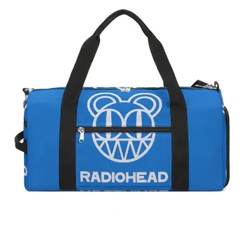 Спортивная Сумка с Логотипом Radiohead Bear, Спортивная Сумка с Обувью, Ретро-Радио, Мужская Женская Сумка С Принтом Оксфорда, Милая Сумка Для Багажа, Фитнес-Сумка