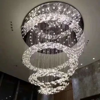 Индивидуальные люстры в нескольких стилях Вестибюль отеля Современная гостиная Большая светодиодная люстра Дизайнерское освещение Стеклянные люстры