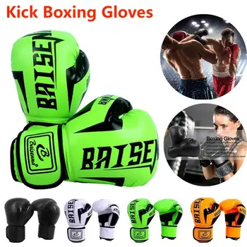 Боксерские перчатки из искусственной кожи, износостойкие, Боксерские перчатки для бокса, 8 унций, 10 унций, 1 пара