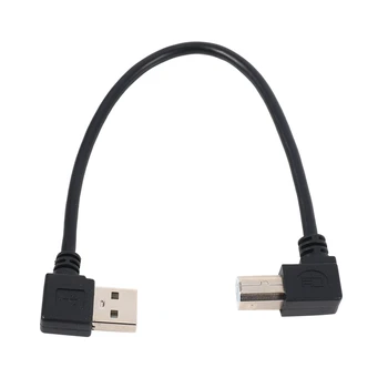 USB 2.0 с левым углом наклона от мужчины к мужчине с левым углом наклона от мужчины к мужчине 90 градусов, кабель для принтера и сканера 20 см