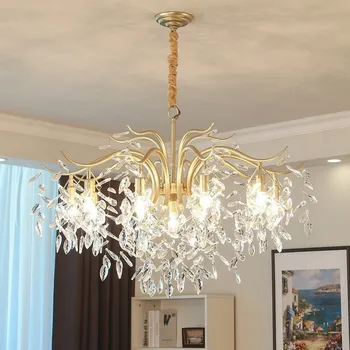 Роскошная хрустальная люстра в скандинавском стиле для гостиной, столовой, спальни, Подвесной светильник для внутреннего освещения, светильник для домашнего декора.