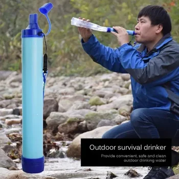 Портативный Очиститель воды на открытом воздухе Кемпинг Пешие Прогулки Аварийный Фильтр для воды Выживания фильтрующие соломинки