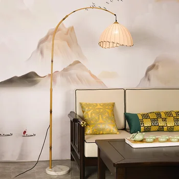 Торшер в стиле Ретро Creative Homestay, имитирующий бамбук, художественный Диван в гостиной, регулируемая Прикроватная лампа для чтения В кабинете