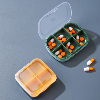 Коробка для Лекарств с Шестью Сетками, Герметичная Коробка Для Таблеток, Коробка Для Хранения Лекарств, Коробка Для Лекарств С Четырьмя Сетками, Удобная Многофункциональная Водонепроницаемая