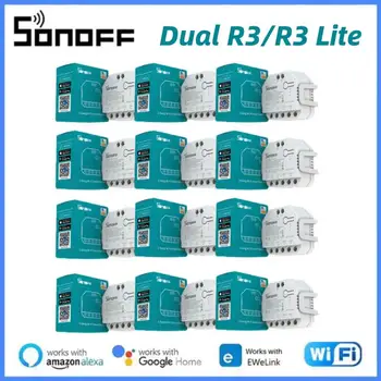 SONOFF DUALR3/R3 Lite Wifi Smart Switch DIY МИНИ-Переключатель С Двойным Реле Двухстороннего Управления Измерением Мощности Работа С Alexa Google Home