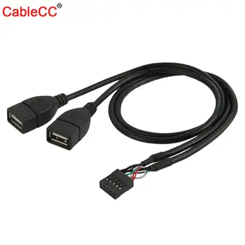 10-контактный разъем для подключения материнской платы Cablecc к кабелю-адаптеру Dual USB 2.0 50 см