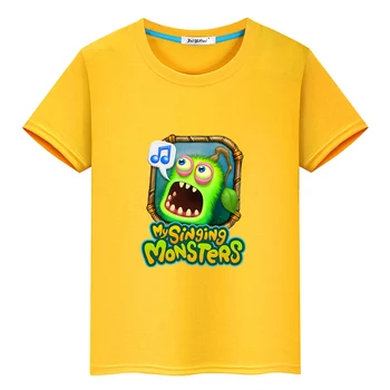Футболка Game My Singing Monsters Для мальчиков и девочек, детская футболка с героями мультфильмов, Летние футболки из 100% хлопка с круглым вырезом, Кавайные графические футболки