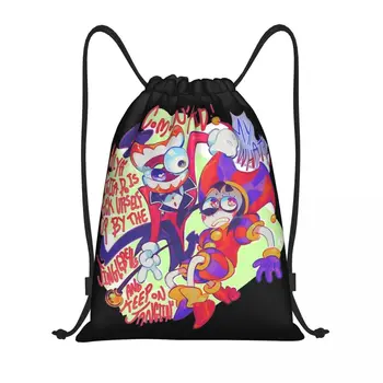 Удивительные сумки Digital Circus на шнурках Спортивный рюкзак Gym Sackpack Pomni Jax Caine Авоськи для упражнений