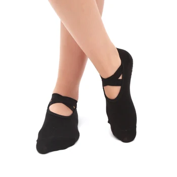 Женские носки для йоги с круглым носком, Нескользящая повязка, дышащие носки для пилатеса, балета, танцев, повседневные спортивные носки без спинки для девочек