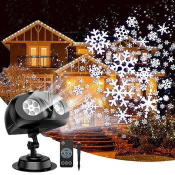 2023 Снегопад в форме совы Рождественские проекционные огни Наружный пейзаж Снежинки Проекционная лампа для декора сцены праздничной вечеринки