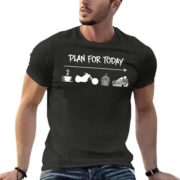 Планы на сегодня: Забавные футболки оверсайз для мужской одежды, уличная одежда с коротким рукавом, футболка большого размера